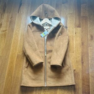 Michael Kors sherpa lined Suede Hooded Coat
